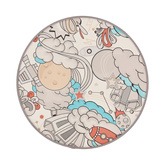 KIDDY lampa sufitowa 38 cm biały 2x40W E27 abażur biały z szarą oblamówką
