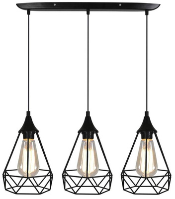 Lampa sufitowa wisząca czarna druciana 3x60W Ggraf Candellux 33-62901