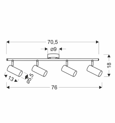 Brass lamp wall/ceiling strip 4x15W Colly 94-01740