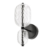 PLAYA Wandleuchte schwarz 10W LED 3000K ovaler klarer Schirm