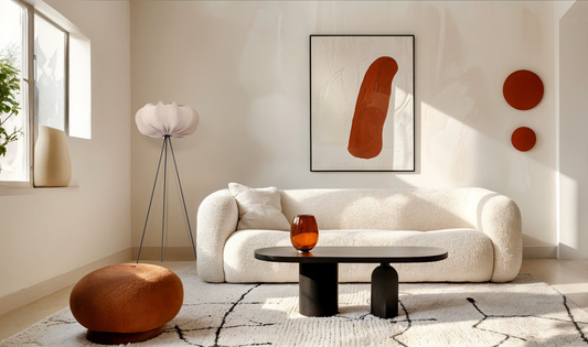 Floor lamp CAFEE with beige frappe shade 52 cm standing lamp in Scandinavian style E27