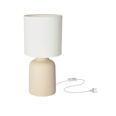 Lampe de table de chevet en céramique beige Iner 41-79879