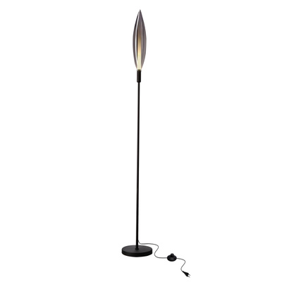 Nordic floor lamp grey smoked glass shade modern metal