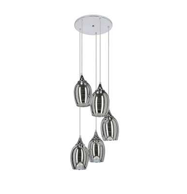 Plafoniera suspendata placa cromata 5x60W Marina Candellux 35-60198