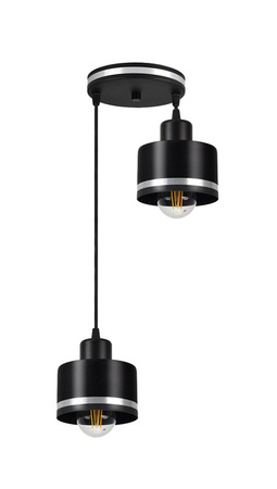 Lampa wisząca Wama metalowa podwójna nad stół czarna z chromem