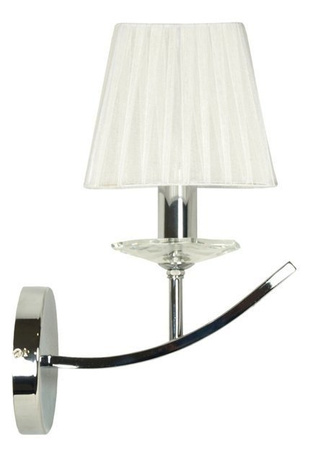 Wandleuchte aus Chrom / Lampenschirm aus weißem Organza 40W E14 Valencia Candellux 21-84418
