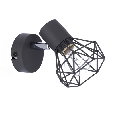 Kinkiet szary druciany pojedynczy 1X40W E14 Verve 91-60969