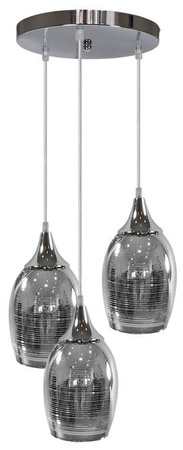Hanging lamp chrome mirror shades 3x60W Marina Candellux 33-60181