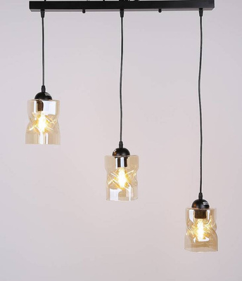 Suspension noir/bande ambre 3xE27 Felis 33-00187