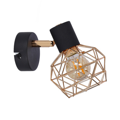 Applique noire abat-jour simple cuivre Acrobat 91-22240