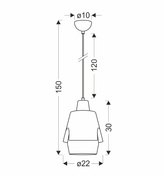 Yellow grey pendant lamp E27 Falun Ledea 50101149