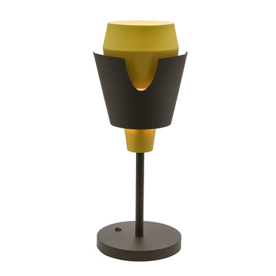 Table lamp gray yellow with switch Falun LEDEA 50501150
