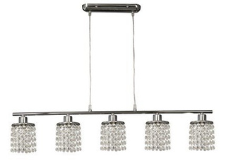 Hängelampe Chrom mit weißen Kristallen 5x40W Royal Candellux 35-28115