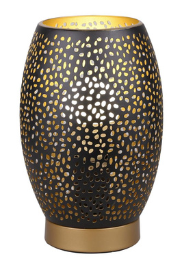 Lampe de table ajourée noire et dorée Venus 41-78315