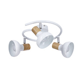 Plafonnier spirale métal blanc + bois 3E14 Puerto Candellux 98-62697