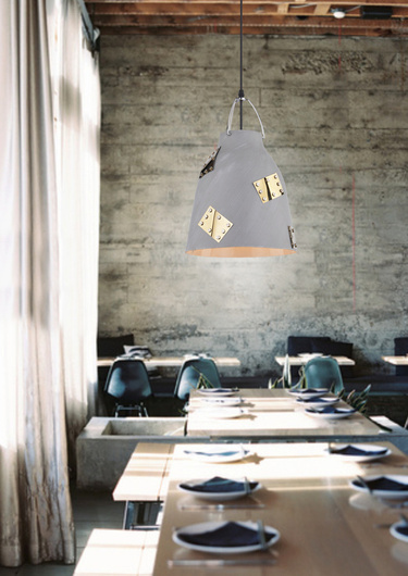 Plafonnier suspendu 1X60W E27 gris + or PATCH 31-43269