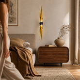 Nordic wall light black with golden glass shades 2xG9