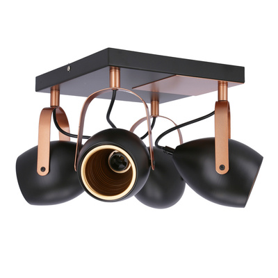 Plafoniera reglabila neagra si cupru E14 4x40W Anica 98-83128