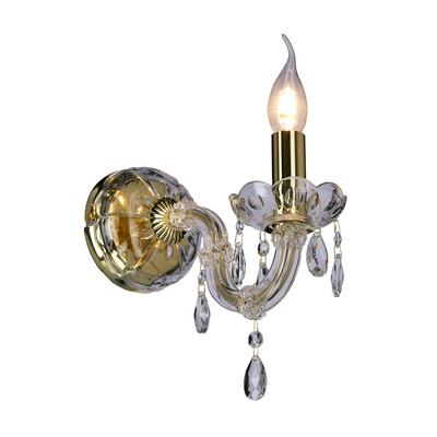 Einzelne goldene Wandleuchte mit Kristallen Maria Teresa Candellux 21-95742