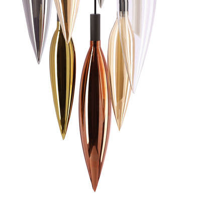 Lampa wisząca Nordic szklane tuby kolorowe do salonu