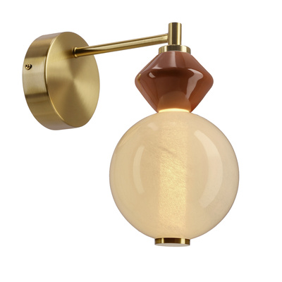 Kinkiet Flores ceramiczny ze szklanym kloszem 7W LED 3000K do sypialni