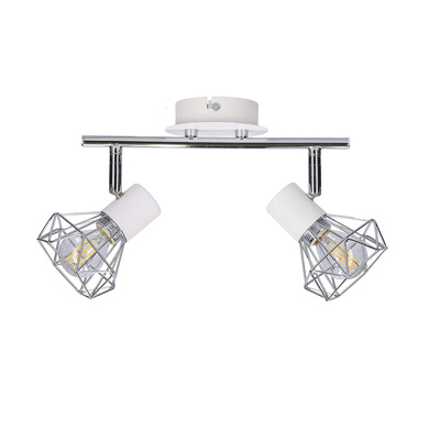 Applique/plafonnier bande chrome/blanc 2xE14 Verve 92-61348