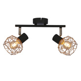 Lampa sufitowa listwa ścienna czarna klosz miedziany Acrobat 92-22202