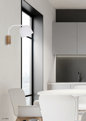 Applique murale blanche 40W E27 réglable Rupi Candellux 21-75482