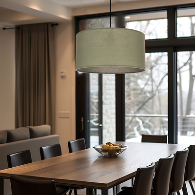 Lampa wisząca z abażurem Shanti miętowa do salonu i sypialni