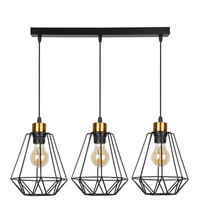 Lampă suspendată bandă neagră și aurie 3 Primo 33-00231