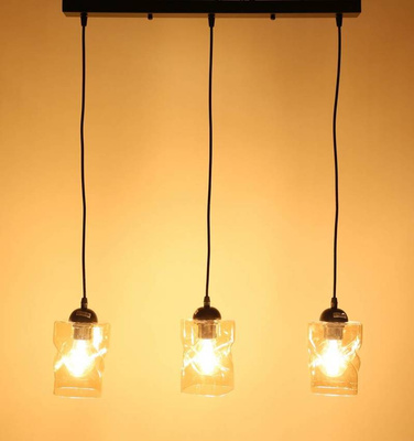 Hanging lamp black/amber strip 3xE27 Felis 33-00187