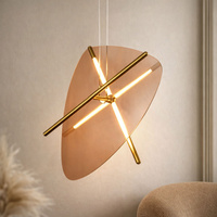 RELAX pendant lamp brass 15W LED 3000K amber shade