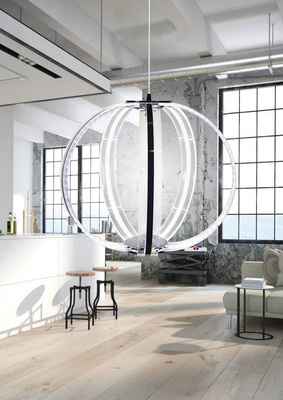 Lampa wisząca kula z pasków LED biały zimny 35W Cansas Candellux 31-43955