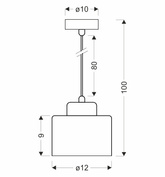 OLIVCA lampa wisząca czarny 1x40W E27 klosz oliwkowy