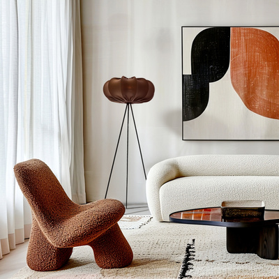 Floor lamp CAFEE with brown mocha shade 52 cm standing lamp in Scandinavian style E27