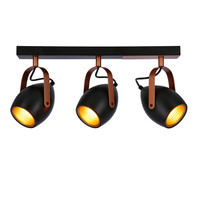 Verstellbare Spotlampe in Schwarz und Kupfer E14 3x40W Anica 93-82589