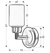 Aplic baie nichel mat 40W abajur sticla G9 Mirror Candellux 22-89987