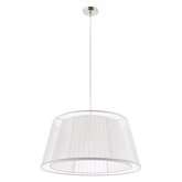 Lampa wisząca z abażurem Charlie biała pojedyncza nowoczesna do salonu