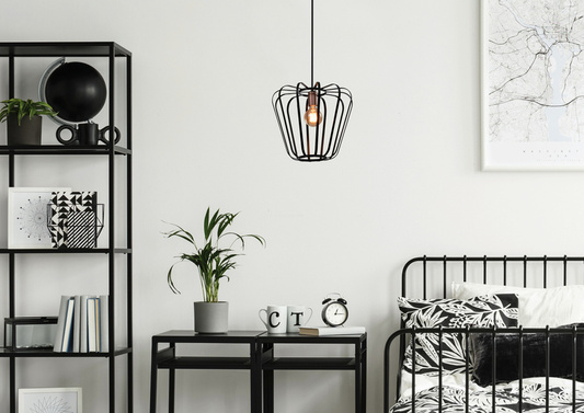 Hanging lamp black metal loft 40W E27 Jonas 31-78483