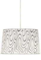 Lampa wisząca z abażurem Tiger biała srebrna klasyczna do salonu E27