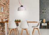 Hanging lamp 27cm glass/red cable Liverpool Ledea 50101288