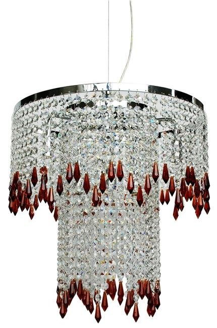 Lampa cu suspensie crom/chihlimbar 6 Viena 36-35625