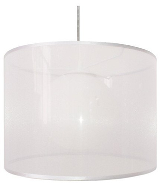 Lampa wisząca z abażurem Chicago biała pojedyncza nowoczesna do salonu