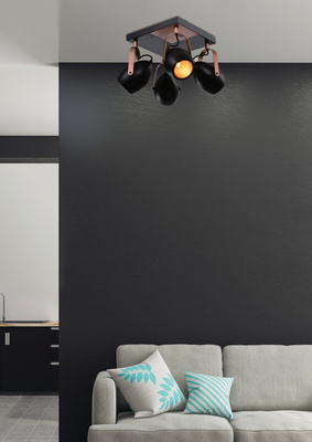 Black and copper adjustable ceiling lamp E14 4x40W Anica 98-83128