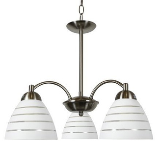 Suspension satinée 3x60W avec abat-jour en verre Uli Candellux 33-66152