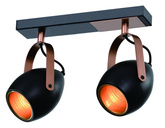 Verstellbare Spotlampe in Schwarz und Kupfer E14 2x40W Anica 92-81797