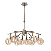 Lentini Pendelleuchte Patina 8x40W G9 mit bernsteinfarbenem Schirm