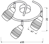 Plafonnier candellux jubilat 98-55705 spirale e14 led chrome