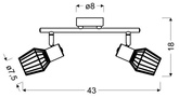 Wall lamp strip 2X40W E14 gray VIKING 92-68026