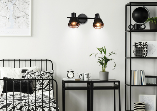 Lampă de perete/plafon abajur cupru negru 2xE14 40W Neria 92-81780